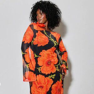 Black Poppy Aria Mesh Dress